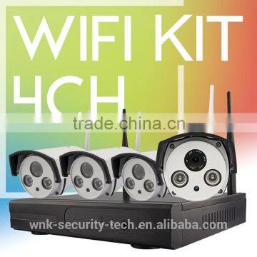 Vitevison surveillance camera system with 1.3mp 1mp wifi camera H.264 4ch wireless NVR Kit