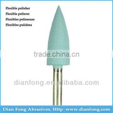 C203F 3/32" HP Shank Bullet Shaped Light Blue Silicone Rubber Polishers Dental Polishing Rubber Bullet