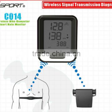 BSCI member factory Wireless bike computer with heart rate monitor C014