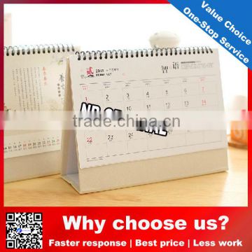 2015 high quality Colorful desk calendar design/table calendar printing