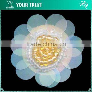 Width 3.5 Centimeter Flower Custom Wholesale Sequin Applique Patches