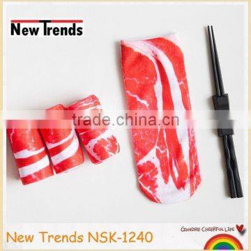 Fashion streaky pork digital printing cotton short socks