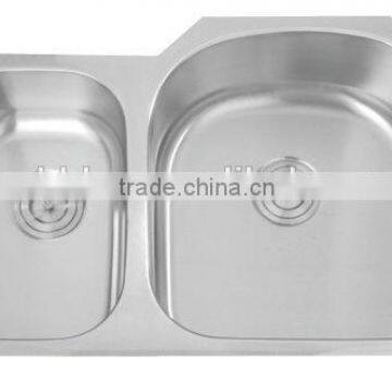 China 10 year ss sink suppler 30/70 stainless steel kitchen sink