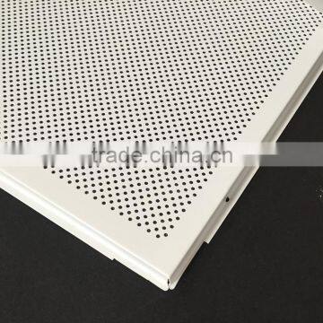 Sound-absorption Acoustic 600x600 Modern Perforated Metal Frame Suspended False Ceiling White Color