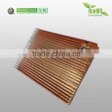 Aluminum extrusion pin heat sink with golden anodizing