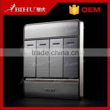 China Factory BIHU Brand 4gang 1way Electric Wall Switch for Home