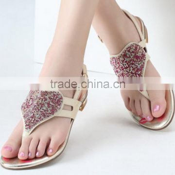 2015 new diamond flat sandals buckle flat with a thong sandals                        
                                                Quality Choice