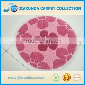 Round shape with flower pattern indoor child floor rug