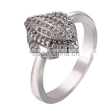 Romantic Retro Style Ellipse Shaped Platinum Plated Women Wedding Ring