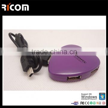 4 ports heart shape usb gadgets for promotion