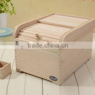 OEM service handmade real wood food box, wooden rice box on sale