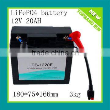 Rechargeable lithium ion battery 12v 20ah for golf trolley+BMS+case