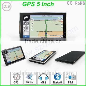 Cheapest portable car flash memory 4GB smart car dvd gps navigation 5 inch with av in