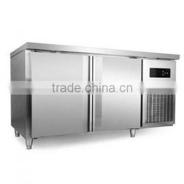 Shentop STCD-15S3 Double Doors Table Refrigerated Workbench Stainless Steel Prep Table