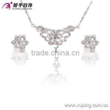 bridal jewellery hot new products for 2016 flower shape jewelry sets rhodium plated custom jewelry set