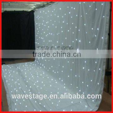 HOT WLK-2W White fireproof Velvet cloth White leds backdrop curtain led star curtain/decoration