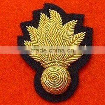 Supper quality hand embroidered bullion blazer badge/embroidery design patch