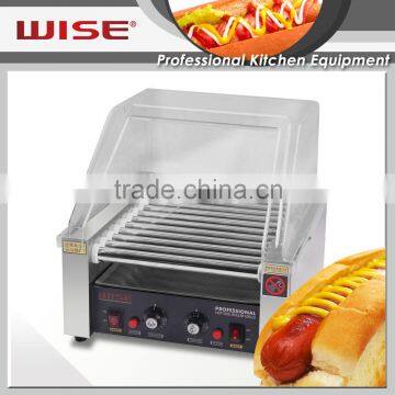 WISE Commercial 11 Rolls Electric Stainless Steel Hot Dog Roller Grill With Sneeze Guard photo-6