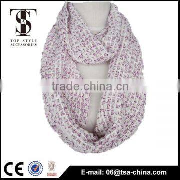 Fashion new design winter warm infinity sequin yarn scarf