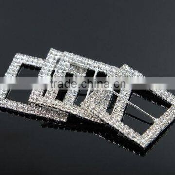 big square rhinestone buckle slider