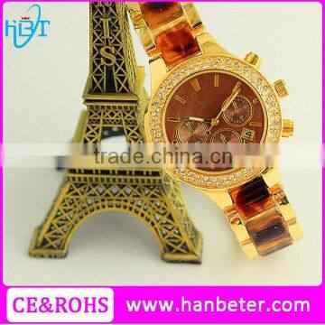 Gold plating 18k watch for stainless steel back geneva quartz watches