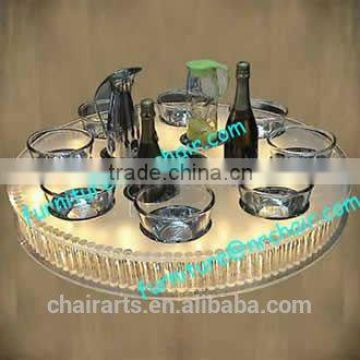 shanghai commercial furniture led illuminated Acrylic Lazy susan