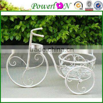 White Decorative Wrought Iron Vintage Antique Bicycle Garden Plant Holder Garden For Home Patio Outdoor PL08-5827