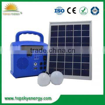 Home using green energy solar system 10W Portable DC solar Lighting kit