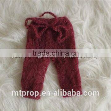 Handmade Knitted Baby Lace Silk Mohair Pants Newborn Photo Props