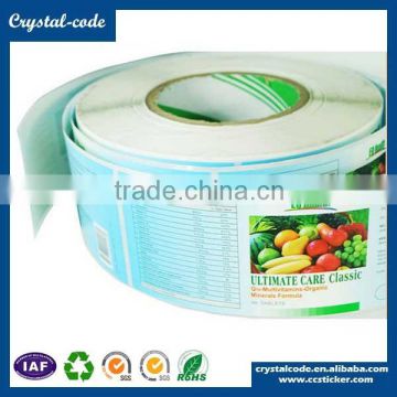 Double layer safety self adhesive food label