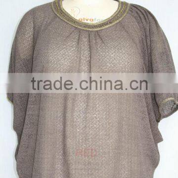 Bat Sleeve Round Neck Ladies wholesale plus size clothing