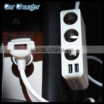 3 Cigarette Lighter Hub 2016 Multiple 4 Usb Cell Phone Charger Adapter