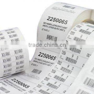 Bar code stickers in roll