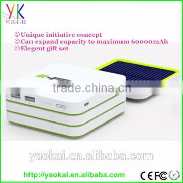 Dual USB 12000mAh High Capacity Solar Power Bank, 30000mah dual usb portable solar panel power bank