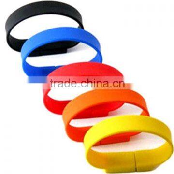 Top selling cheapest colorful bracelet usb flash drive with life