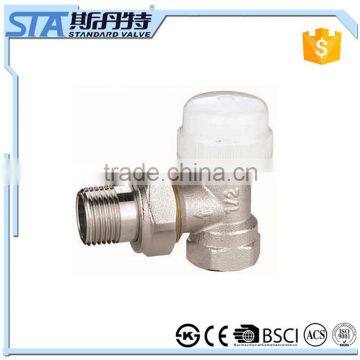 ART.5027 China Manufacturer Forged 1/2" 3/4" Sand Blast and Nickel Plated Brass Angle Thermostatic Radiator Valve Fast Supplier