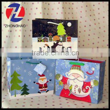 2015 New Arrived custom printed coated paper unique craft creative Christmas bag wholesale