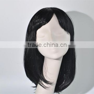 China Short Black student style wig with bangs synthetic wig N243