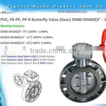 FRPP FR-PP PPG PP-G PP Butterfly Valve