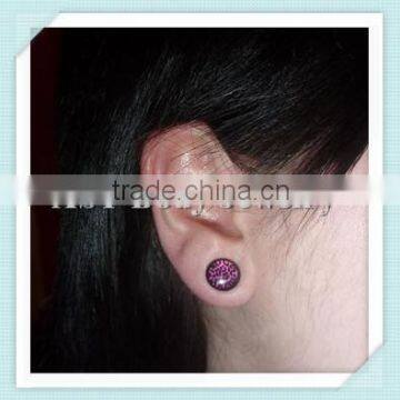 Popular!! UV acrylic LEOPARD ear plug tunnel body jewellery piercing manufacturer