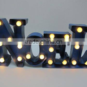 decorative vintage metal Noel LED Marquee light