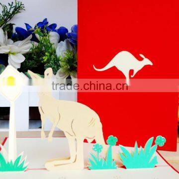 2015 new design animal cuty handmade pop up kids greeting cards