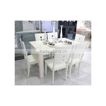 Fashional White Marble Top Dining Table Set photo-4