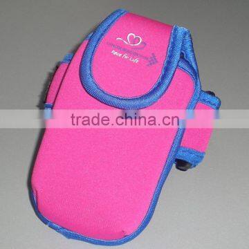 Portable neoprene sport running arm bag for cellphone