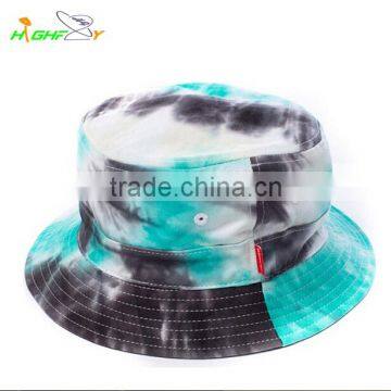 OEM service high quality brand custom tie dyed printed pattern fishermen bucket hat