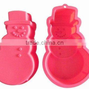 2015 promotional Christmas silicone cake mould in snowman shape