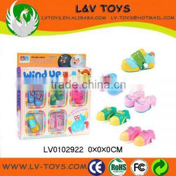 Cute plastic promotional toys wind up shoes