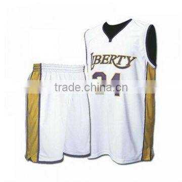 Basket Ball Suits White/Golden