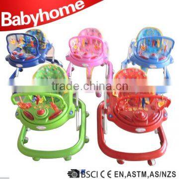 blue red pink baby walker