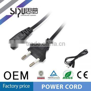 SIPU high quality 2 pin eu power cord for laptop best price 2 pin plug power cable wholesale ac power cord cable